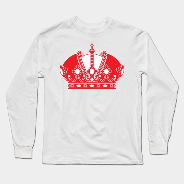 Imperial Crown (red and white) Long Sleeve T-Shirt by PabloDeChenez